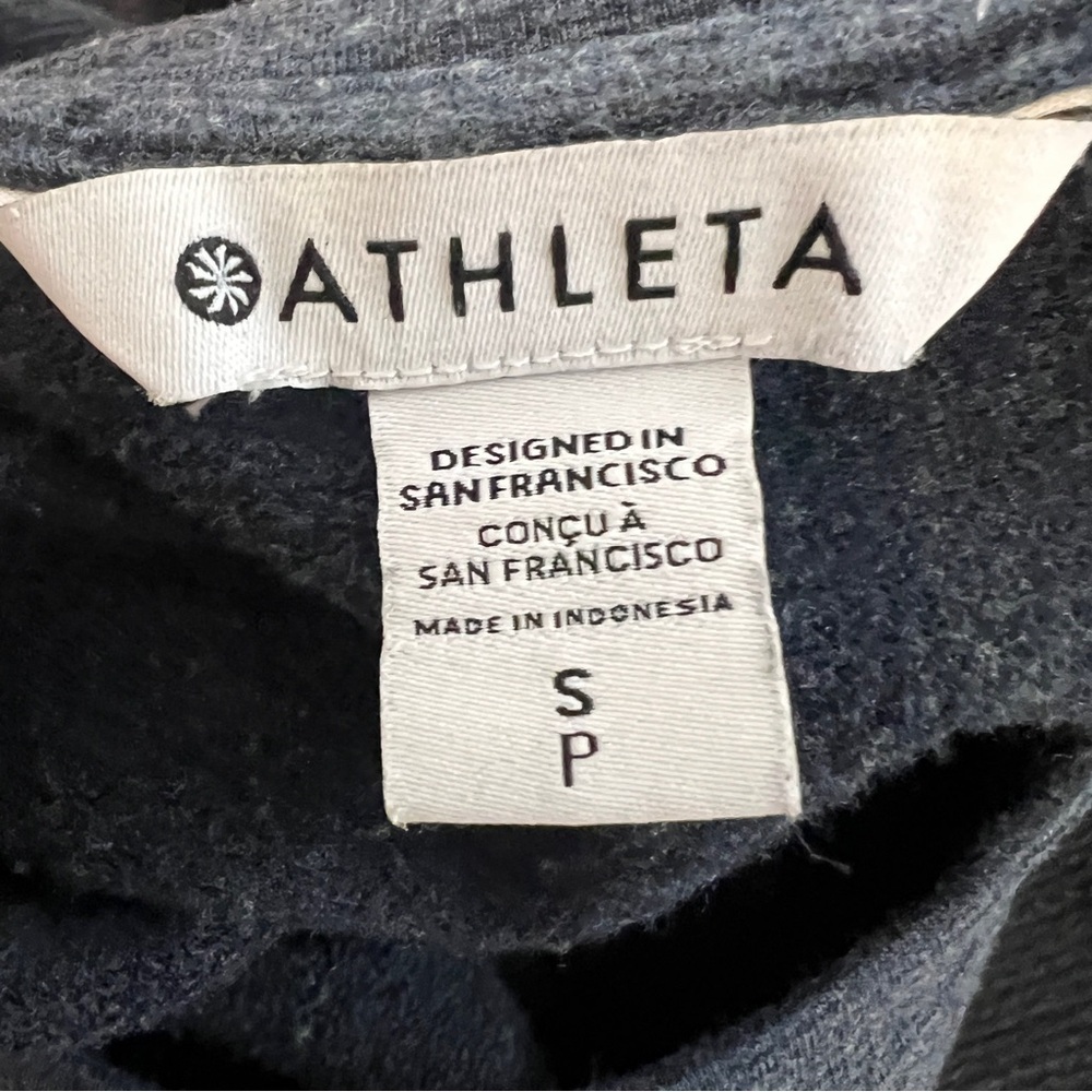 Athleta Balance Printed Pullover Sweatshirt Saturation Stripe Navy Blue Size S - Picture 5 of 7